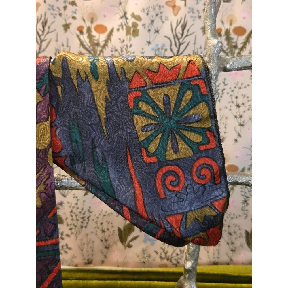 😎Dino Cellian Abstract Geometric Silk‎ Blend Vintage Necktie and Pocket Square